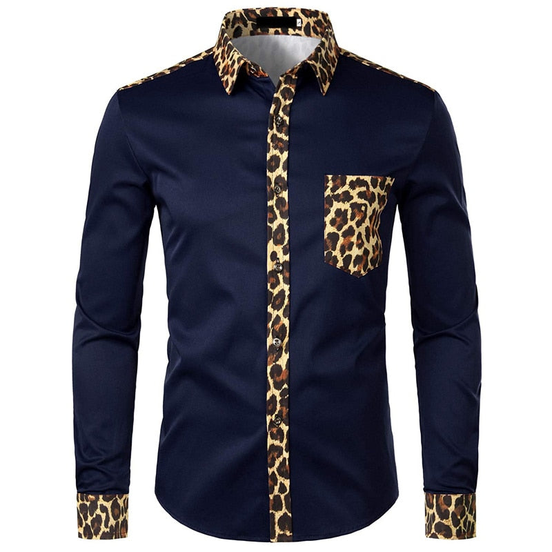 African Mens Shirt  Print long Sleeve Design Collar Mens Dress Shirts